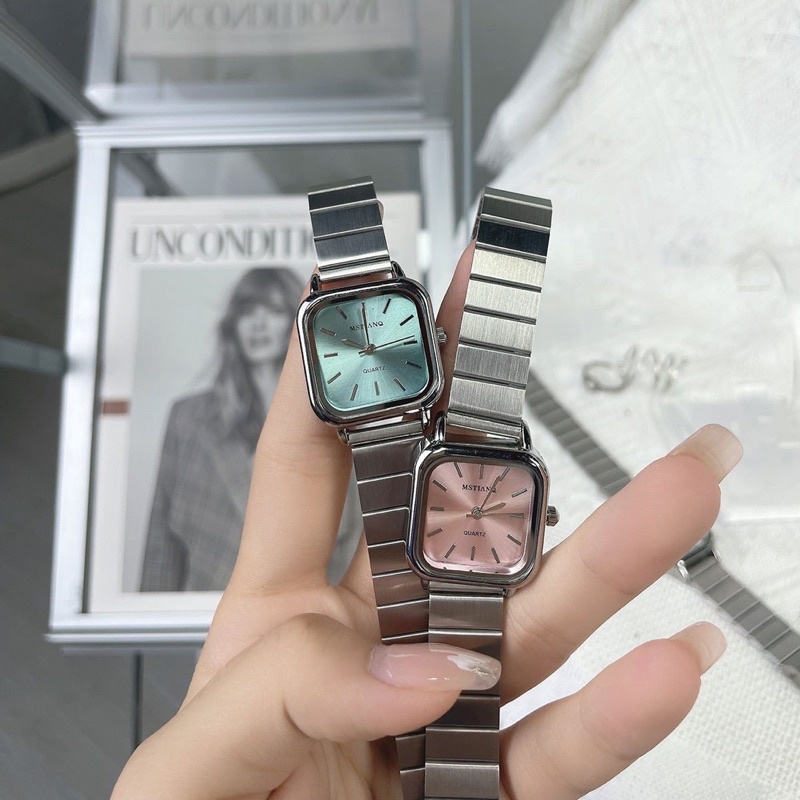 พร้อมส่งจากไทย-นาฬิกาข้อมือเกาหลี-รหัส01-แบรนด์-mstianq-สายปรับเลื่อนได้-ไม่ต้องตัดสาย-นาฬิกาข้อมือผู้หญิง-กันน้ำได้