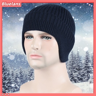 [Bluelans] หมวกไหมพรมถัก ปิดหู สีพื้น เหมาะกับฤดูหนาว กลางแจ้ง สําหรับผู้หญิง และผู้ชาย