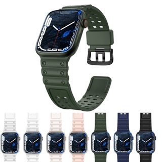 สายนาฬิกาข้อมือซิลิโคน สําหรับ Apple Watch 38 มม. 40 มม. 41 มม. 42 มม. 44 มม. 45 มม. iWatch Series 8 7 6 SE 5 4 3 2 1