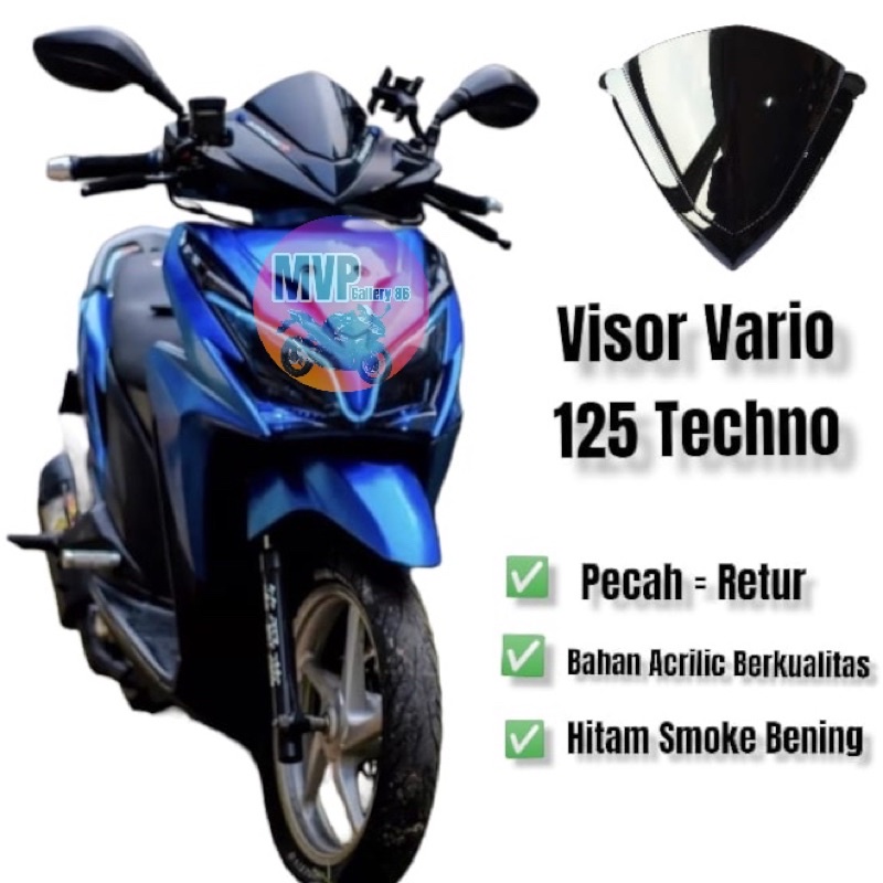 Hitam Visor Vario 110 Techno Vario 125 Old Visor Vario 125 Old Visor Vario 125 Old Techno Black