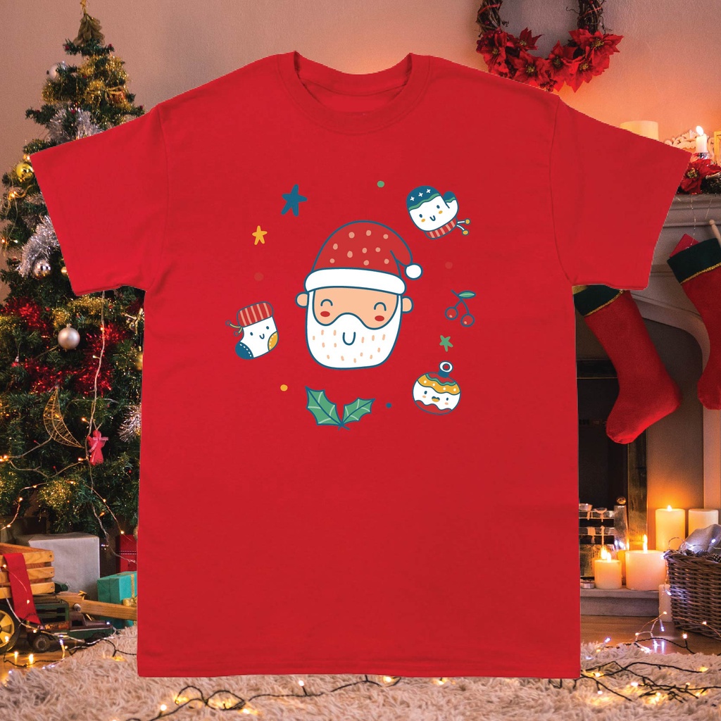 มีของพร้อมส่ง-เสื้อยืด-santa-cute-ต้อนรับ-คริสมาส-chirst-mas-cotton-100-พรีเมี่ยม