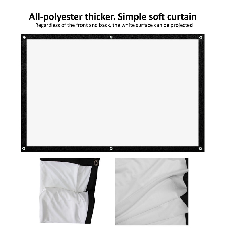 ภาพหน้าปกสินค้าจอฉายโปรเจกเตอ simple screen 100-inch projection cloth foldable not easy to wrinkle home projector screen cloth จากร้าน ibo11.th บน Shopee