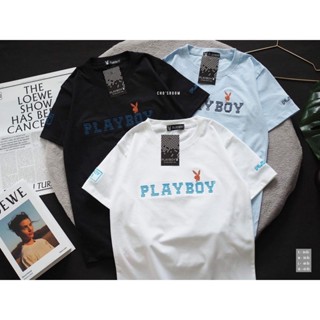 =PLAYBOY= เสื้อยืดคอกลม สีพื้น สกรีนเพลบอย สกรีนแน่นๆ ผ้าคอตตอน💯% ผ้านิ่ม ใส่สบาย