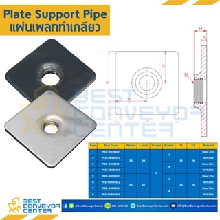 เพลทปิดท่อเหลี่ยม Plate Support Pipe