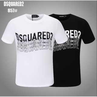 เสื้อคู่วินเทจ 2022 Hot Classic ผู้ชาย / ผู้หญิง Dsquared2 คอกลมผ้าฝ้ายตัวอักษรพิมพ์เสื้อแขนสั้นคู่รักเสื้อยืดชุดอินเทรน
