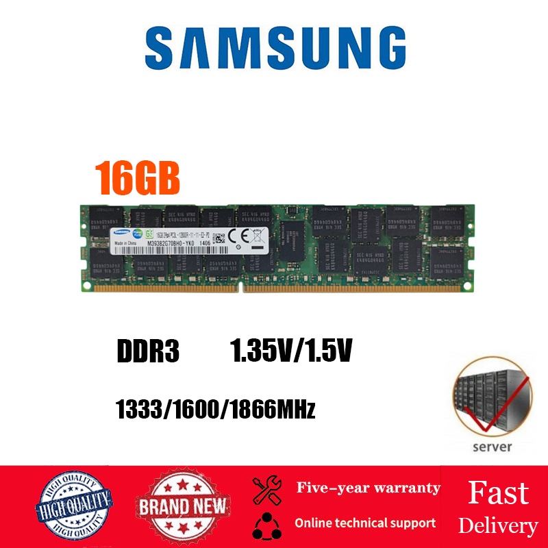 พร้อมส่ง-หน่วยความจําลงทะเบียน-samsung-16gb-ddr3-1333-1600-1866-mhz-ecc-สําหรับเซิร์ฟเวอร์เท่านั้น