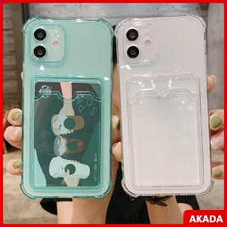 เคสซิลิโคนนิ่ม แบบใส กันกระแทก พร้อมช่องใส่บัตร สีดํา สําหรับ Honor X8 8A 9X 50 30