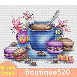 ♚พร้อมส่ง♚11ct ชุดปักครอสสติตช์ ลายกาแฟ ขนมหวาน DIY [boutique520.th]
