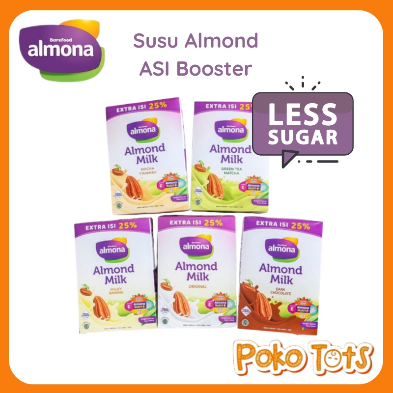 นมอัลมอนด์อะโลน่า 140gr+25g Almon Milk Extract Leaf Katuk Barefiled ASI ...