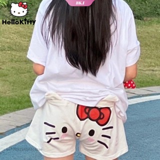 Sanrio ใหม่ กางเกงขาสั้นลําลอง ผ้าฝ้าย ยืดหยุ่น ลายเฮลโลคิตตี้น่ารัก สไตล์ฮาราจูกุ แฟชั่นฤดูร้อน สําหรับสตรี Y2k 2022