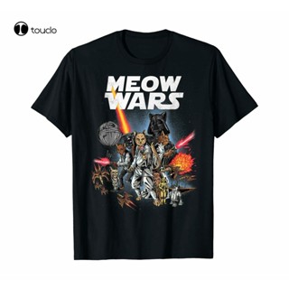 เสื้อเด็กหญิง ใหม่ Meow Wars ตลกแมวสงครามแมวคนรักของขวัญแมวแม่เสื้อยืดขนาด S-5Xl ผ้าฝ้ายทีเสื้อ Unisex