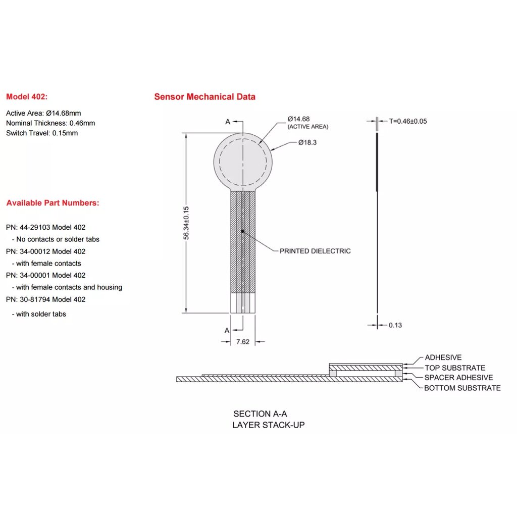 FSR402 เซนเซอร์วัดแรงกด ชั่งน้ำหนัก Force Sensing Resistor | Shopee ...