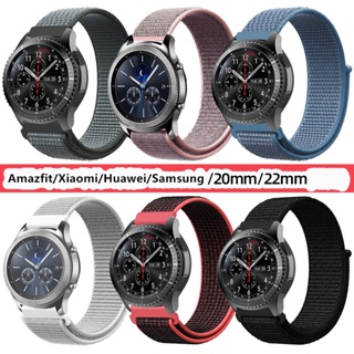 สายนาฬิกาข้อมือไนล่อนHuawei Watch GT 20mm/22mm Xiaomi Watch Colorสําหรับ Huami Amazfit GTR 3 Pro GTR 2 Pace GTR 47mm GTR
