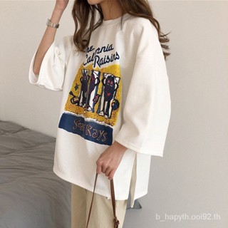 2023ฤดูร้อนใหม่เสื้อผ้าผู้หญิงเกาหลีไซส์ใหญ่พิมพ์ลายข้ามพรมแดนฮาราจูกุBFแขนสั้นTเสื้อเบลาส์SL6021