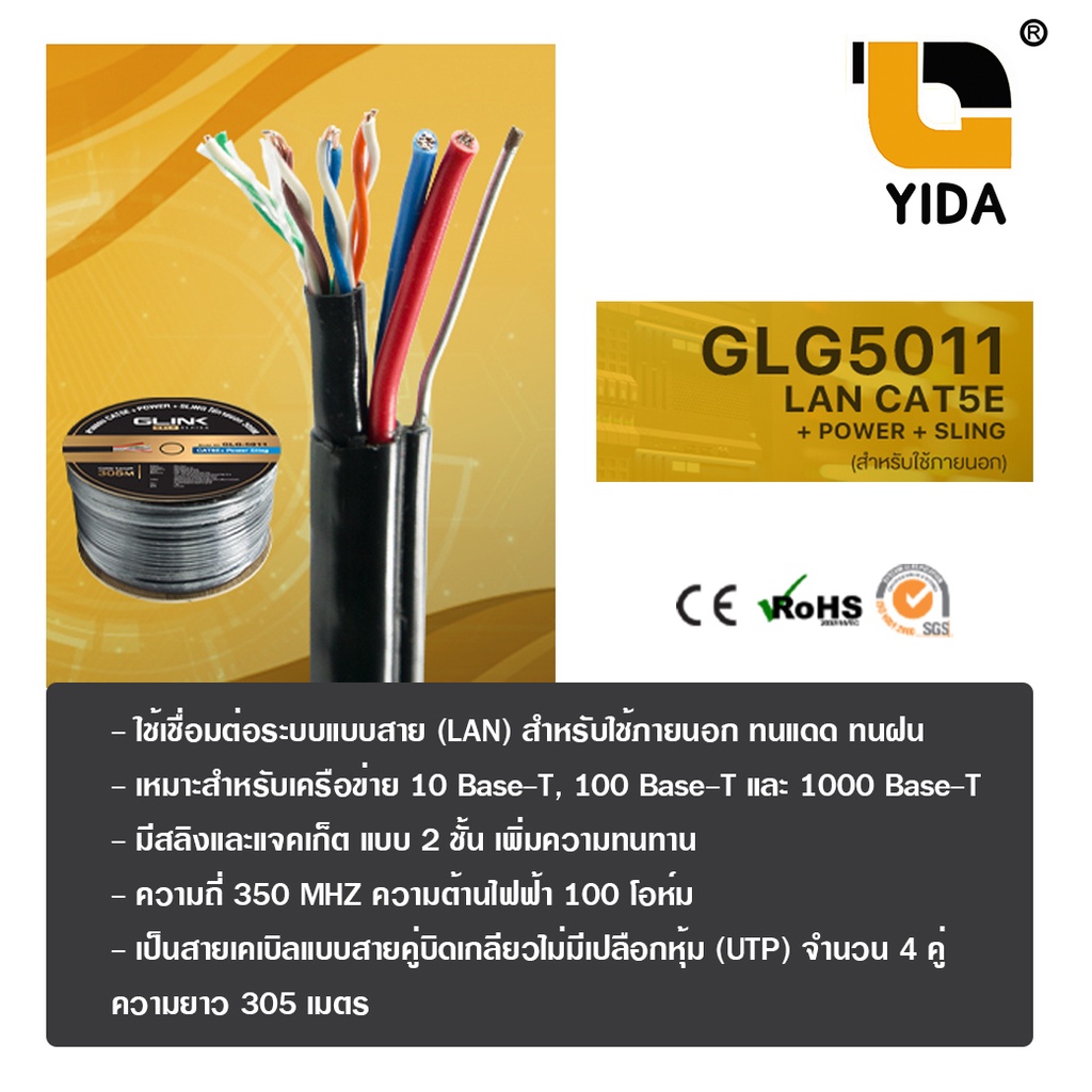 สายแลน-cat5-lan-cat5e-power-sling-มีไฟ-มีสลิง-outdoor-ภายนอก-ยาว-100-305m-utp-lan-cable