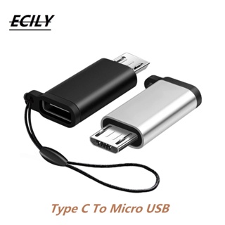Ecily อะแดปเตอร์แปลง USB Type-C Type C เป็น Micro USB ตัวเมีย เป็นตัวผู้ สําหรับสายชาร์จ สายข้อมูล USBC USB C