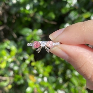 แหวนโบว์ทัวร์มาลีนหลายสี เเหวนฟรีไซร์ ปรับขนาดได้ สวย น่ารักมาก