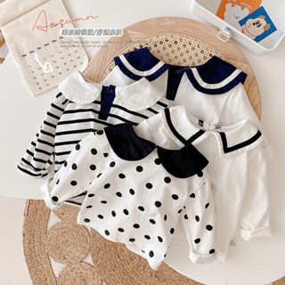 [Babycat] พร้อมส่ง เสื้อยืดแขนยาว ลายทาง เข้ากับทุกการแต่งกาย แฟชั่นฤดูใบไม้ผลิ และฤดูใบไม้ร่วง สไตล์ญี่ปุ่น สําหรับเด็กผู้หญิง