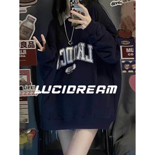 LUCIDREAM เสื้อกันหนาว เสื้อกันหนาวผู้หญิง POLO ทรงโอเวอร์ไซซ์ 2022สินค้ามาใหม่ Oversize เกาหลี ใส่สบายๆ ทรงหลวม สไตล์สปอร์ต PL43Z22101916