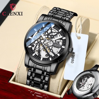 Chenxi Brand Watch 8812 Skeleton นาฬิกาข้อมืออัตโนมัติ สายแสตนเลส กันน้ํา สําหรับผู้ชาย