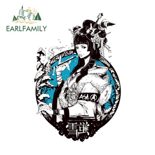 Earlfamily สติกเกอร์ไวนิล ลายการ์ตูนอนิเมะ Geisha สําหรับติดตกแต่งรถยนต์ แล็ปท็อป กีตาร์ กระเป๋าเดินทาง ขนาด 13 ซม. x 8.8 ซม.