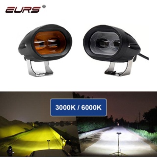 EURS 3000K 6000K Motorcycle headlights 6D Motorbike spotlight accessories Motor Lamp DRL 12V 24V Driving Fog lamp Spot H
