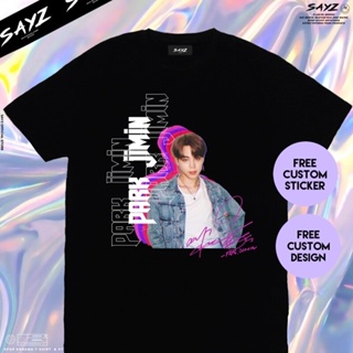 เสื้อแฟชั่นผญ Kaos Park จีมินกองทัพที่กําหนดเอง kaos kpop โดย sayzStreetwear ผู้ชายเสื้อยืดผู้หญิง