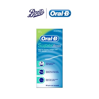 Oral-B ออรัลบี ไหมขัดฟัน ซุปเปอร์ฟรอส 30 เมตร สำหรับผู้จัดฟัน