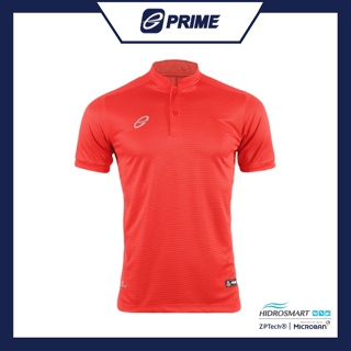 EGO PRIME PM213: เสื้อโปโลคอจีนแขนสั้น ไหล่สโลป สีแดงพ็อพพี้