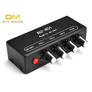 Diymore AU-401 DC5-12V กรอบสายพาน สีดํา อินพุตสี่ช่อง เอาท์พุตสเตอริโอ บอร์ดผสมเสียง