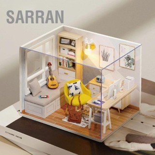 Sarran ชุดบ้านตุ๊กตาไม้ ขนาดเล็ก พร้อมเฟอร์นิเจอร์ Diy สําหรับเด็ก เพื่อน