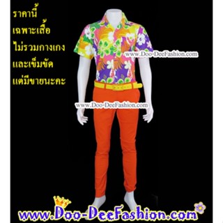 เสื้อลายดอก-M042   เสื้อสงกรานต์-เสื้อแหยม-เชิ้ตลายดอก-เชิ๊ตลายดอก-เสื้อลายดอกผู้ชาย (SA) (ไซส์ M:รอบอก 41 นิ้ว)