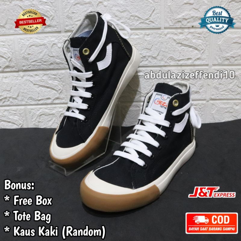 รองเท้าผ้าใบ Chezz Emperor Hight Black Gum | Shopee Thailand