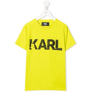 เสื้อยืดแขนสั้น พิมพ์ลายโลโก้ Karl Lagerfeld สําหรับผู้หญิง