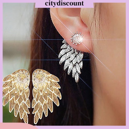 lt-citydiscount-gt-ต่างหูสตรีทรงเม็ดเดี่ยวประดับเพชร-1-คู่ต่างหู