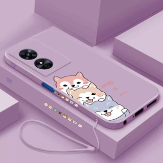 เคส OPPO A17 A17K A77S A57 4G 2022 A16 A15 A15S A96 A95 A76 A74 4G A74 5G ลูกสุนัขน่ารักเปลือกซิลิโคนนุ่ม 2A-GG