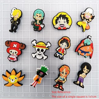 จี้การ์ตูนอนิเมะญี่ปุ่น Jibbitz Charm Luffy Jibits Croc Zoro Croc Jibbits One Piece เครื่องประดับ สําหรับตกแต่งรองเท้าเด็ก