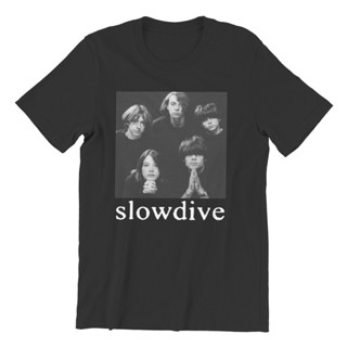 เสื้อทหาร ผู้ชายเสื้อยืด Slowdive แปลกใหม่ฝ้าย Tees แขนสั้นทัวร์ 90s เสื้อยืด O คอเสื้อผ้าปาร์ตี้