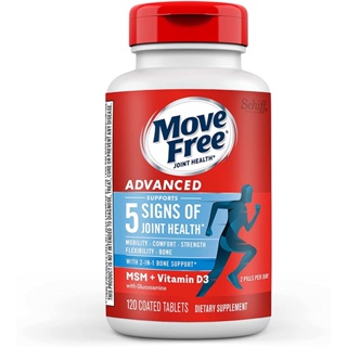 สินค้า [ของแท้ 100%] MOVE FREE ADVANCED PLUS MSM & VITAMIN D3 WITH GLUCOSAMINE + CHONDROITIN (แถบฟ้า)