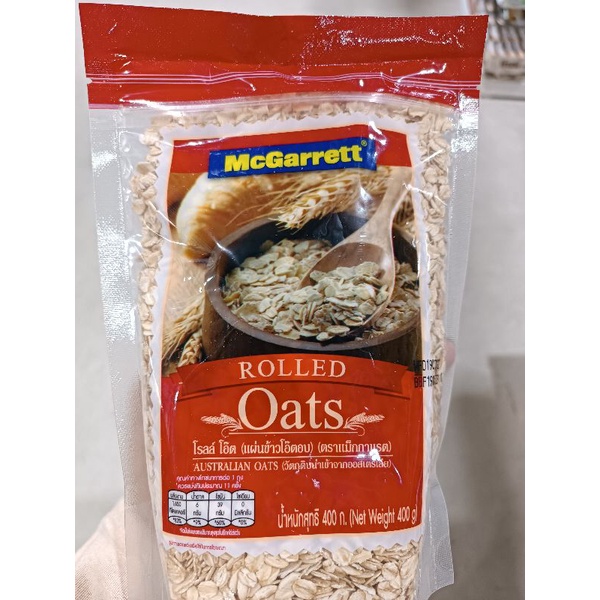 mcgarrett-rolled-oats-เกล็ดข้าวโอ๊ตอบ-วัตถุดิบนำเข้าจากออสเตรเลีย-ขนาด400g