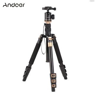 Andoer ขาตั้งกล้องอลูมิเนียมอัลลอยด์ 140 ซม. 55 นิ้ว พร้อมขาตั้งกล้อง ถอดออกได้ 360 องศา°หัวบอลหมุนได้ รับน้ําหนักได้ 8 กก. 17.6 ปอนด์ พร้อมกระเป๋าเก็บ สําหรับกล้อง DSLR