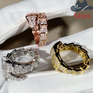 Bliss แหวนงู ทองแดง ประดับพลอยเทียม สไตล์วินเทจ ของขวัญวันวาเลนไทน์