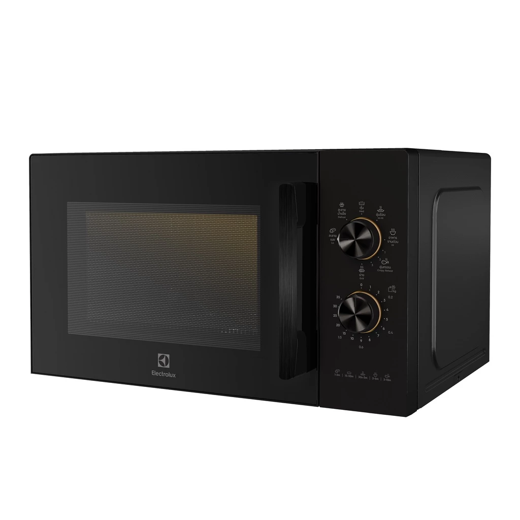Electrolux ไมโครเวฟ 23 ลิตร รุ่น EMG23K22B ระบบย่าง 1000 วัตต์ ฟังก์ชันอุ่นกรอบ ดีไซน์หรู ประตูกระจกนิรภัย