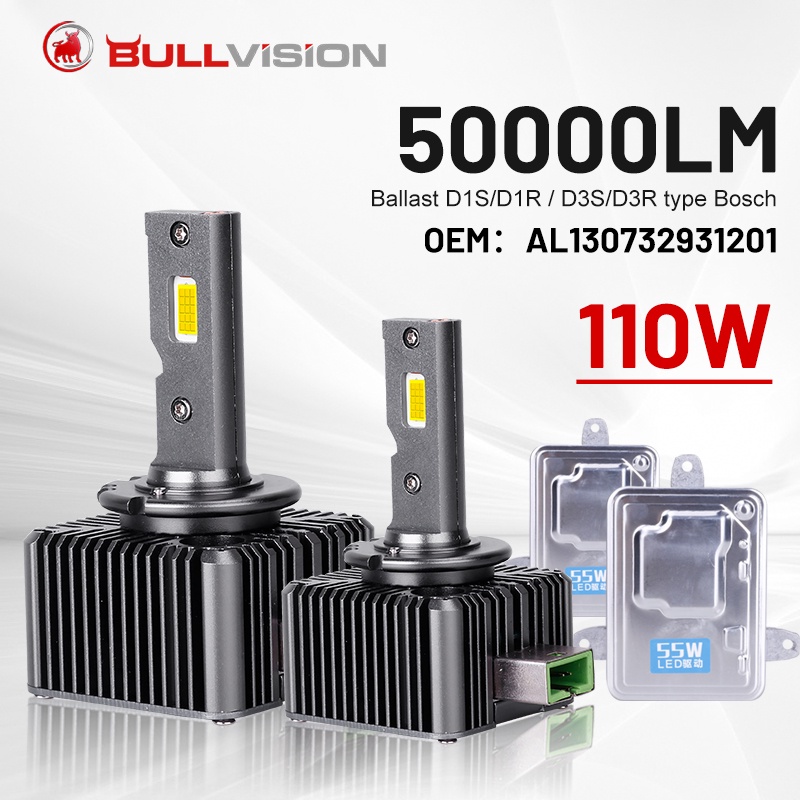 Bullvision D3S LED ไฟหน้า50000LM HID D1S D1R D3R 55วัตต์บัลลาสต์ CSP ...