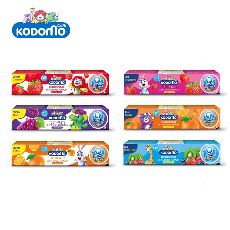 ภาพหน้าปกสินค้าKODOMO ยาสีฟันเด็ก โคโดโม ชนิดเจล สูตรอัลตร้า ชิลด์ 40 กรัม , KODOMO TOOTHPASTE'KIDS 1000PPM 40 G(หมดอายุ06/05/2026)