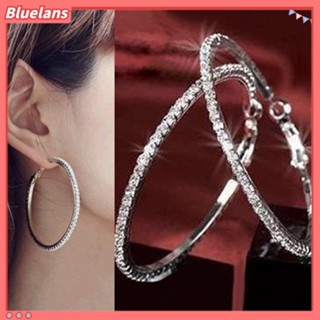 ต่างหูห่วงห้อยคริสตัล Rhinestone หรูหราสำหรับสตรี 1 คู่ ส่วนลด100 บาท โค้ด