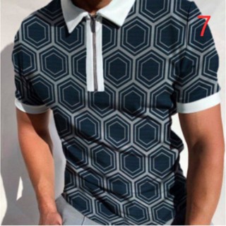 ใหม่ แฟชั่นฤดูร้อน 2022! ! เสื้อโปโลแขนสั้น แต่งซิป พิมพ์ลายตัวอักษร สําหรับผู้ชาย