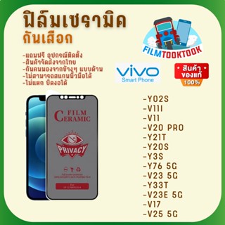 Ceramic ฟิล์มกันเสือกแบบด้าน Vivo รุ่น V25 5G,Y02s,V23 5G,V23e 5G,V17,Y33T,Y76 5G,Y3s,Y20s,Y21T,V20 Pro,V11,V11i