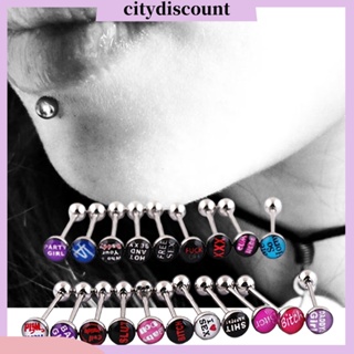 &lt;citydiscount&gt; เครื่องประดับต่างหูแหวนกระดุมลิ้นบาร์ 10 ชิ้น