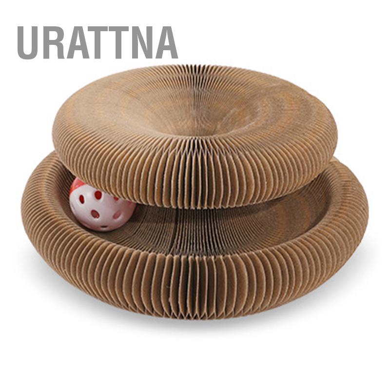 urattna-แผ่นขูดเล็บแมว-ออร์แกนรูปร่างตลก-กรงเล็บเจียรแม่เหล็ก-สําหรับแมว-ลูกแมว-ลายไม้เข้ม